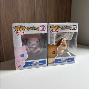 Funko Pop Pokémon Mew and Eevee Figures